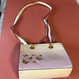 Aldo Cream and Gold Butterfly Crossbody Bag